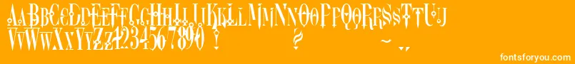 Dreamscar-Schriftart – Weiße Schriften auf orangefarbenem Hintergrund
