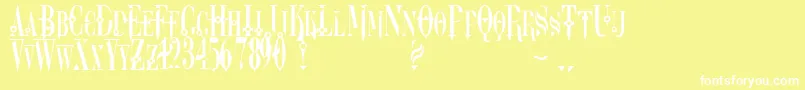 フォントDreamscar – 黄色い背景に白い文字