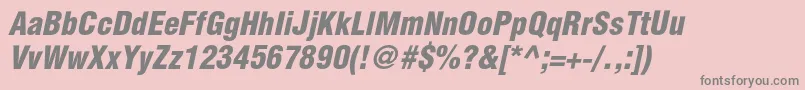 HelioscondblackcItalic Font – Gray Fonts on Pink Background