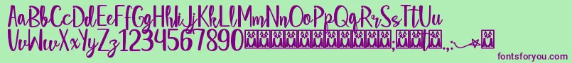 StarStrella Font – Purple Fonts on Green Background