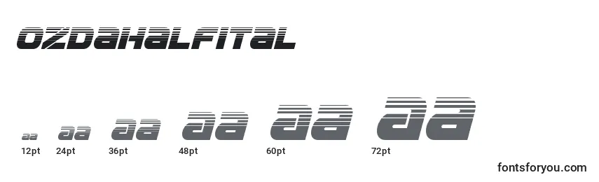 Размеры шрифта Ozdahalfital