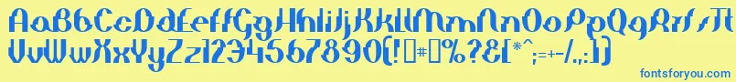 ElephantMan Font – Blue Fonts on Yellow Background