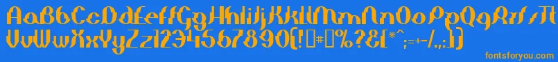 ElephantMan Font – Orange Fonts on Blue Background