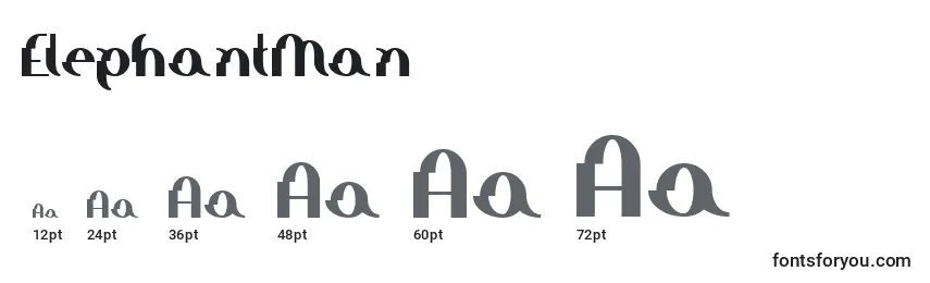 Размеры шрифта ElephantMan
