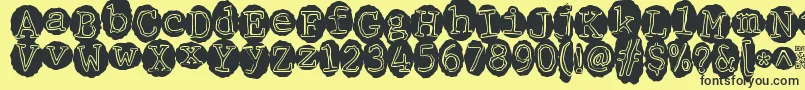 Meltingrecords Font – Black Fonts on Yellow Background