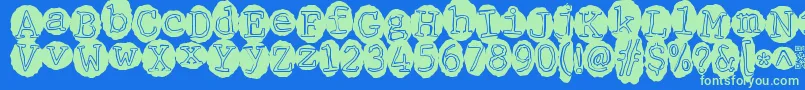 Meltingrecords Font – Green Fonts on Blue Background