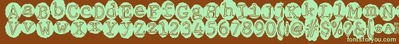 Meltingrecords Font – Green Fonts on Brown Background