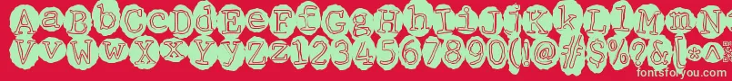 Meltingrecords-Schriftart – Grüne Schriften auf rotem Hintergrund