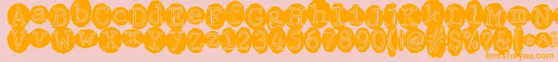 Meltingrecords-Schriftart – Orangefarbene Schriften auf rosa Hintergrund