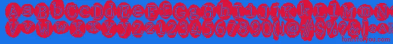 Meltingrecords Font – Red Fonts on Blue Background