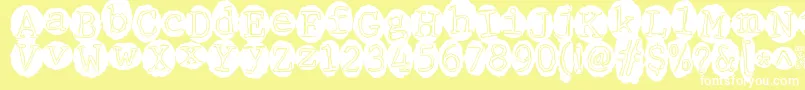 Meltingrecords Font – White Fonts on Yellow Background