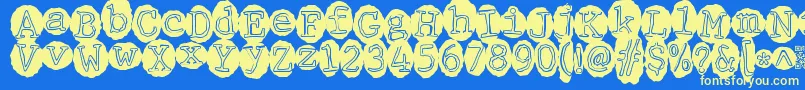 Meltingrecords Font – Yellow Fonts on Blue Background