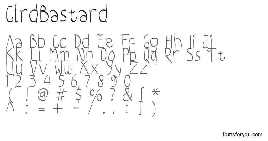 ClrdBastardフォント–アルファベット、数字、特殊文字