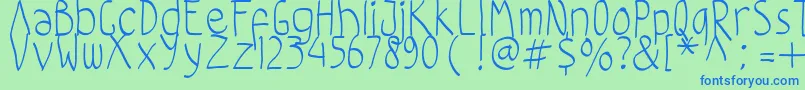 ClrdBastard Font – Blue Fonts on Green Background