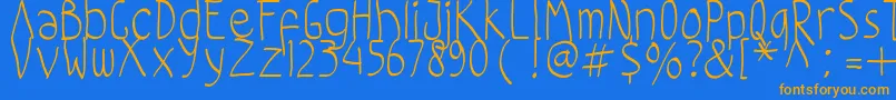 ClrdBastard Font – Orange Fonts on Blue Background