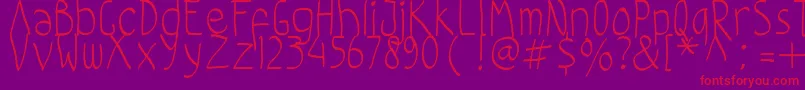 Czcionka ClrdBastard – czerwone czcionki na fioletowym tle