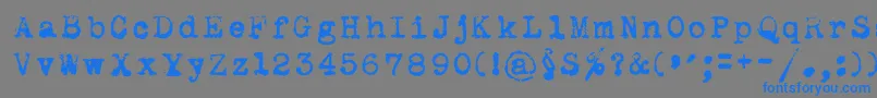 フォントMaszynaroyaldark – 灰色の背景に青い文字