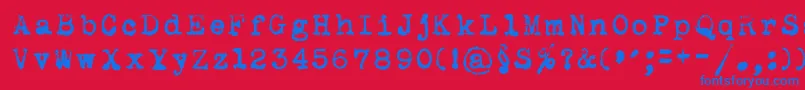 Maszynaroyaldark Font – Blue Fonts on Red Background