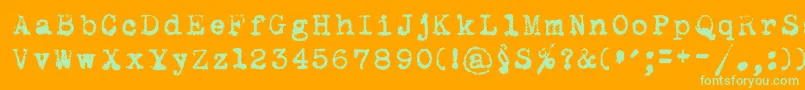 Maszynaroyaldark Font – Green Fonts on Orange Background