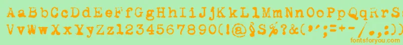 Maszynaroyaldark Font – Orange Fonts on Green Background