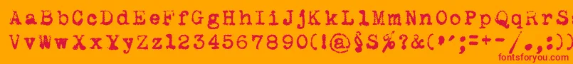 Maszynaroyaldark Font – Red Fonts on Orange Background