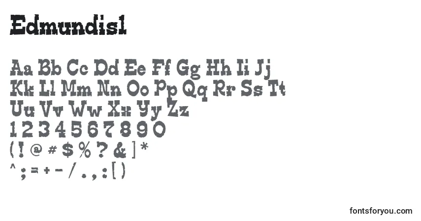 Schriftart Edmundis1 – Alphabet, Zahlen, spezielle Symbole