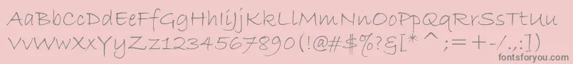 BradleyHandItc Font – Gray Fonts on Pink Background