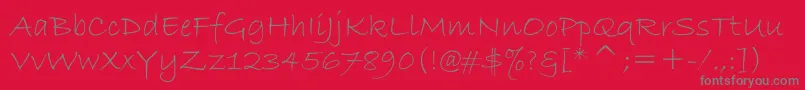 BradleyHandItc Font – Gray Fonts on Red Background