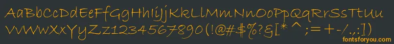 フォントBradleyHandItc – 黒い背景にオレンジの文字