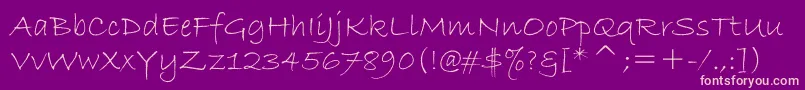 BradleyHandItc Font – Pink Fonts on Purple Background