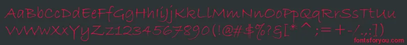 BradleyHandItc Font – Red Fonts on Black Background