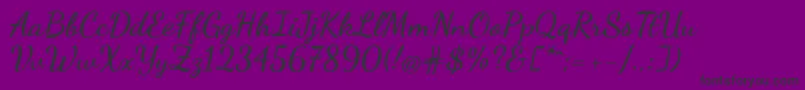 DancingScriptBold-Schriftart – Schwarze Schriften auf violettem Hintergrund