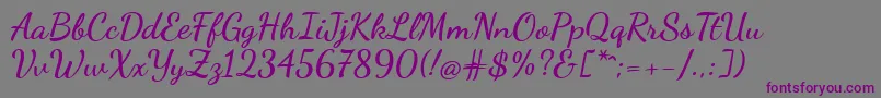 DancingScriptBold Font – Purple Fonts on Gray Background