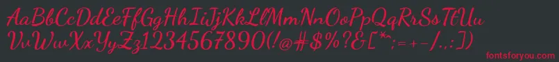 DancingScriptBold Font – Red Fonts on Black Background