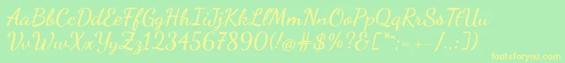 DancingScriptBold Font – Yellow Fonts on Green Background