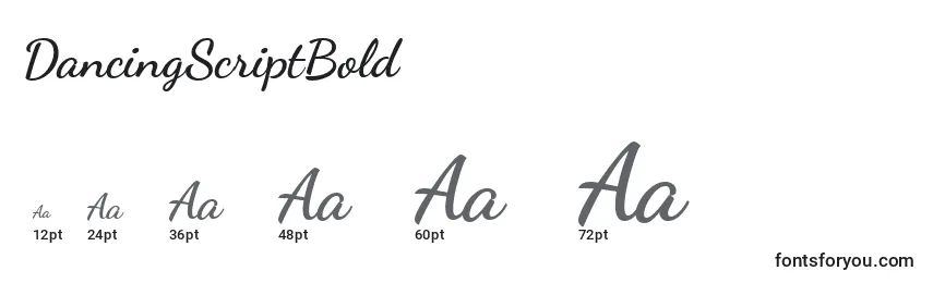 DancingScriptBold Font Sizes