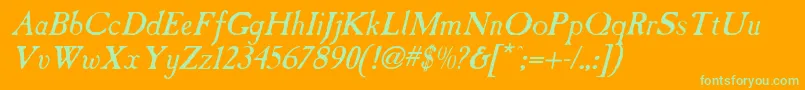 CharlesAntique Font – Green Fonts on Orange Background