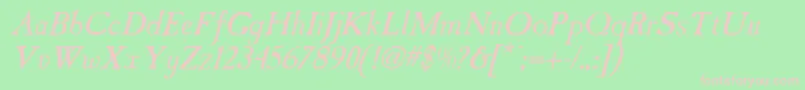 CharlesAntique Font – Pink Fonts on Green Background