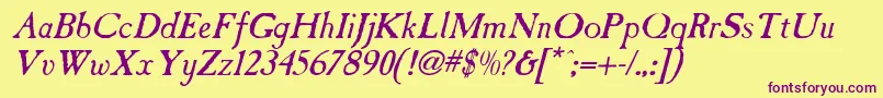 CharlesAntique Font – Purple Fonts on Yellow Background