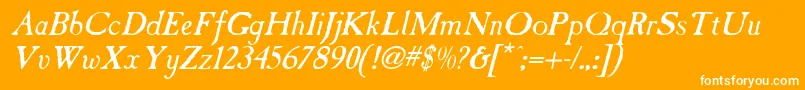 CharlesAntique-Schriftart – Weiße Schriften auf orangefarbenem Hintergrund