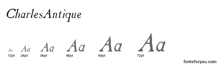 Размеры шрифта CharlesAntique