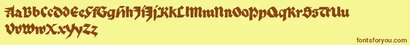 PalmonaReduced Font – Brown Fonts on Yellow Background