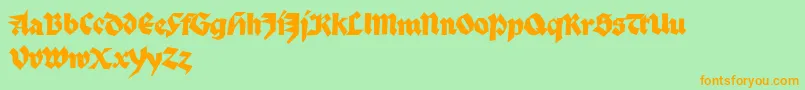 PalmonaReduced-Schriftart – Orangefarbene Schriften auf grünem Hintergrund