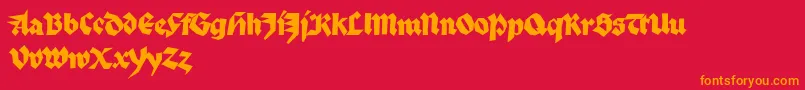 PalmonaReduced Font – Orange Fonts on Red Background