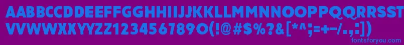 Шрифт AmateurNaked – синие шрифты на фиолетовом фоне