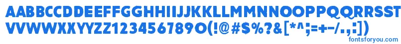 フォントAmateurNaked – 白い背景に青い文字