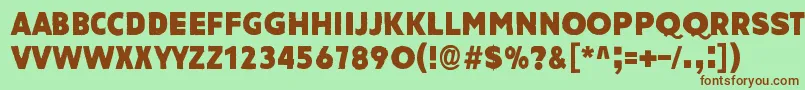 AmateurNaked Font – Brown Fonts on Green Background