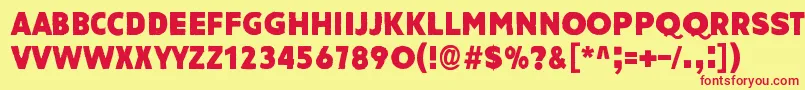 AmateurNaked Font – Red Fonts on Yellow Background