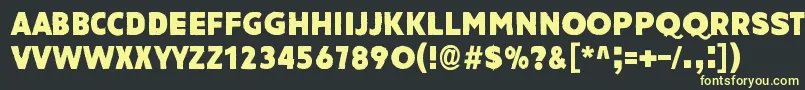 AmateurNaked Font – Yellow Fonts on Black Background