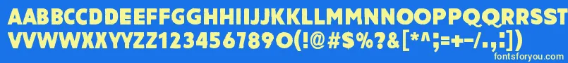 AmateurNaked Font – Yellow Fonts on Blue Background